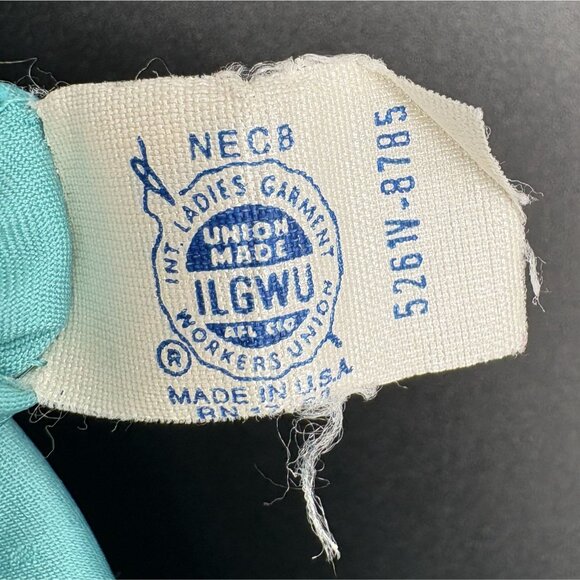 Vintage Victoria's Secret 80's Lace-Trimmed Chemise Nightgown M Aqua Blue USA - Picture 8 of 10